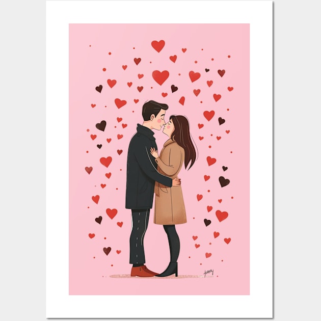 Valentine Romantic couple love birds Wall Art by earngave